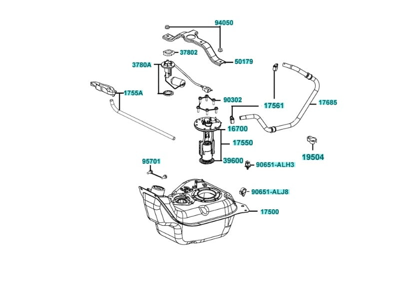 Kymco Fuel Pump Assembly Like 150 / Like 150i / Like Noodle – OEM Replacement 16700-ALB8-930