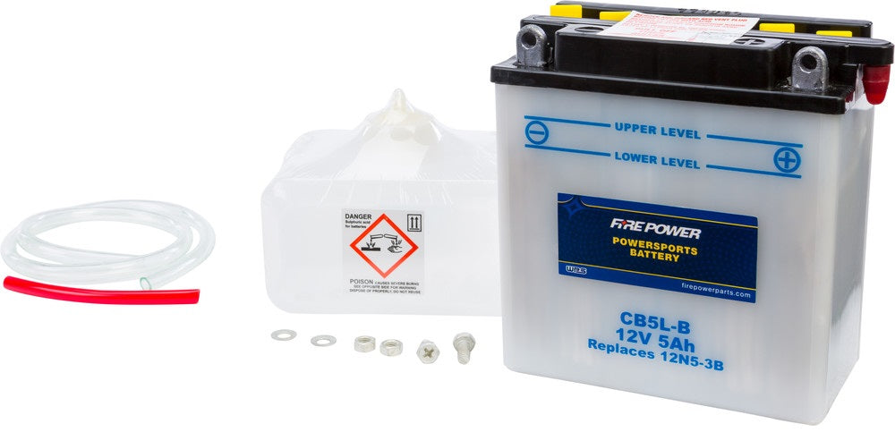 FIRE POWER BATTERY W/ACID CB5L-B 12V HEAVY DUTY WPS 490-2152