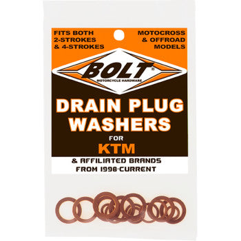 Copper Drain Plug Washer Set