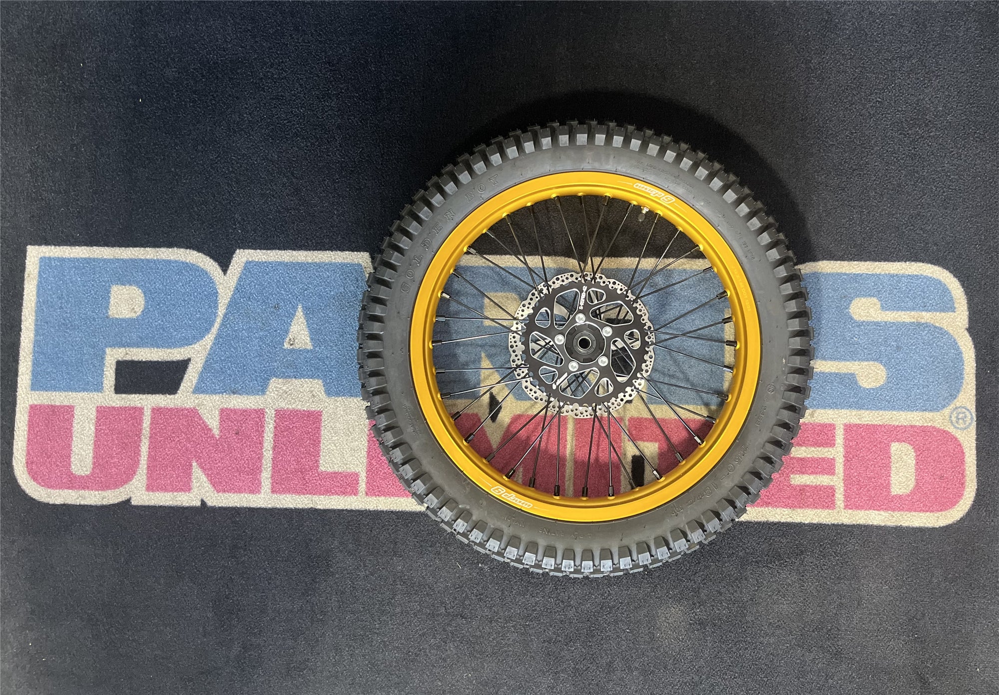 Warp 9 Complete Wheel Set for Talaria Sting | 21" Front & 18" Rear | Gold Rims, Black Spokes, Nipples, Hubs