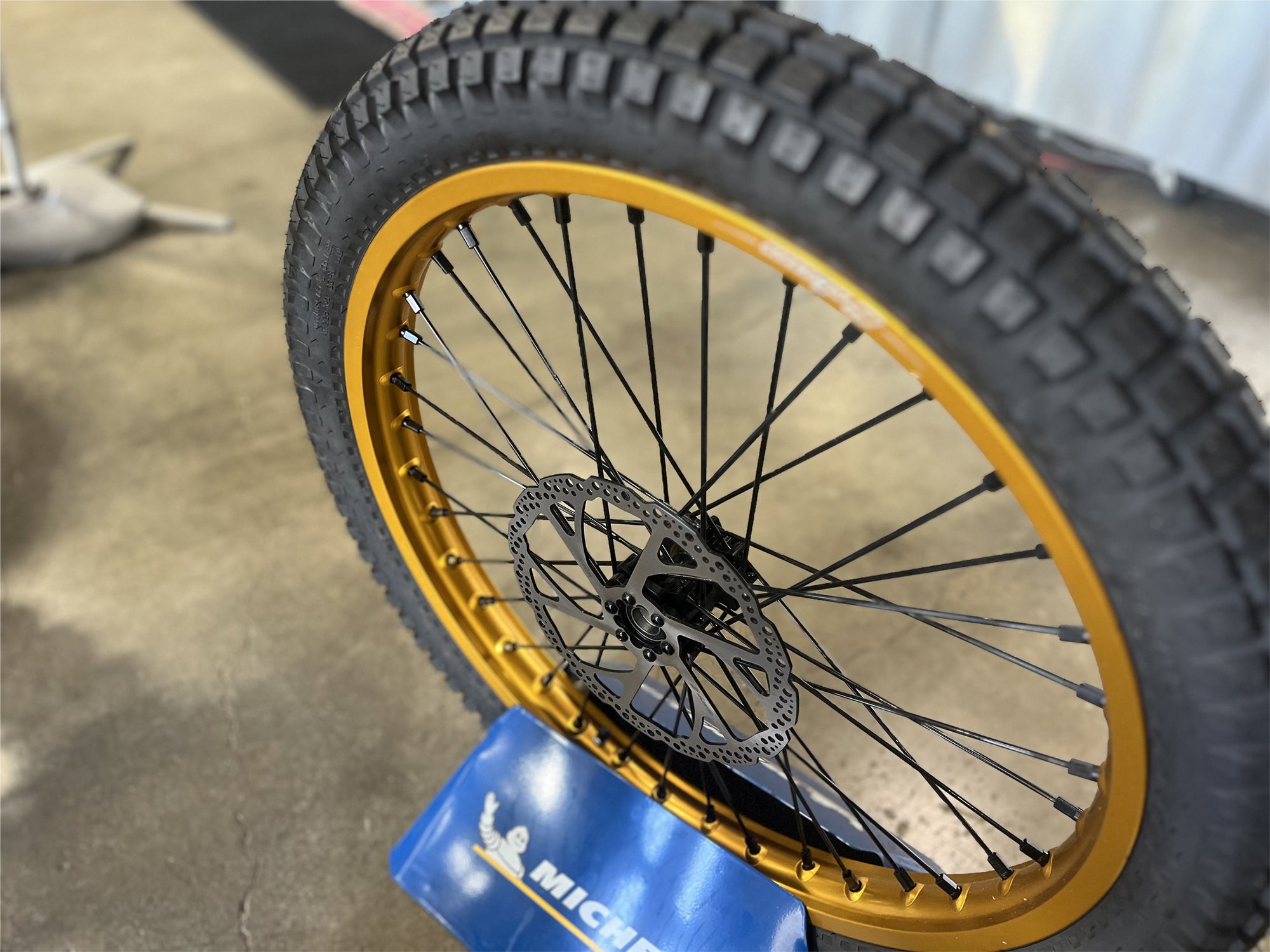 Warp 9 Complete Wheel Set for Talaria Sting | 21" Front & 18" Rear | Gold Rims, Black Spokes, Nipples, Hubs