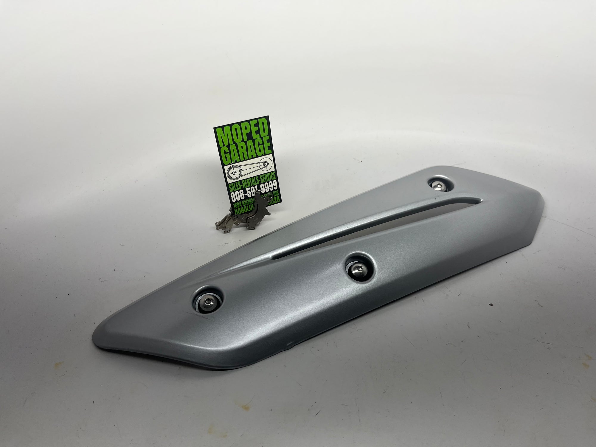 KYMCO Muffler Protector w/ Mounting Hardware – Like 150 OEM Exhaust Heat Shield 18318-ACC1-E10-N1P