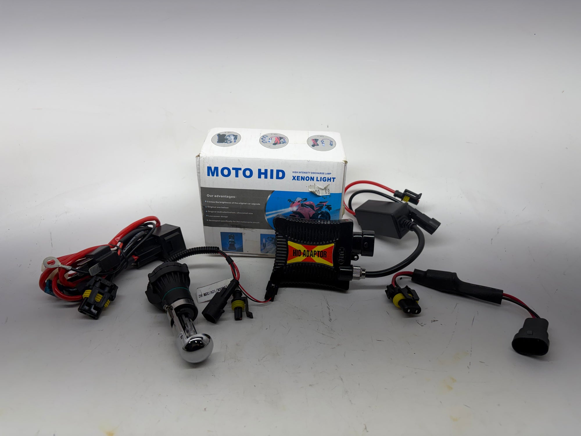 Xenon HID Headlight Kit H4 White – High Output Motorcycle & Scooter Light