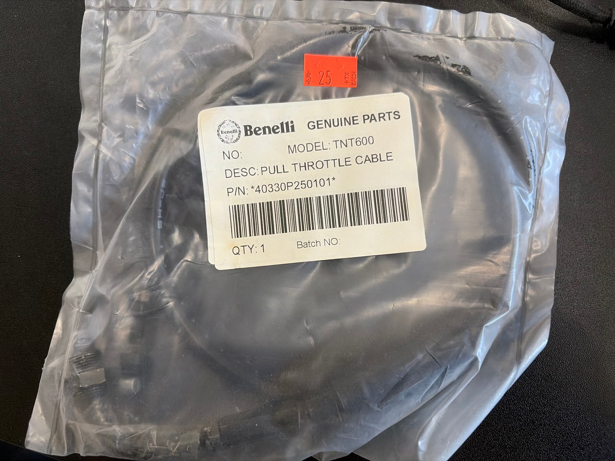 Benelli TNT600 Pull Throttle Cable – Replacement | 40330P250101