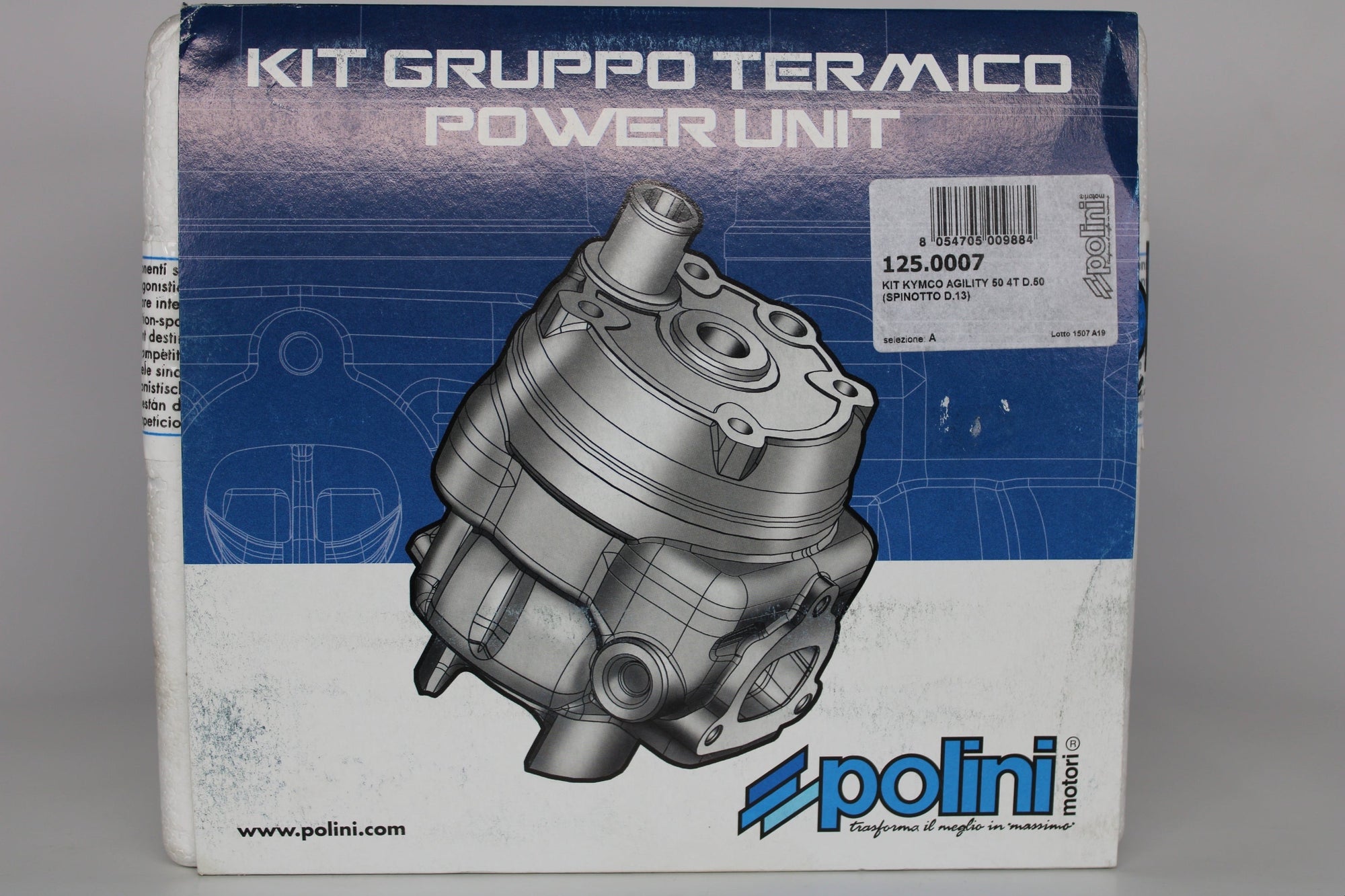Polini 50cc Cylinder Kit for Kymco 4T QMB 13mm Pin – High-Performance Upgrade | PN 125.0007