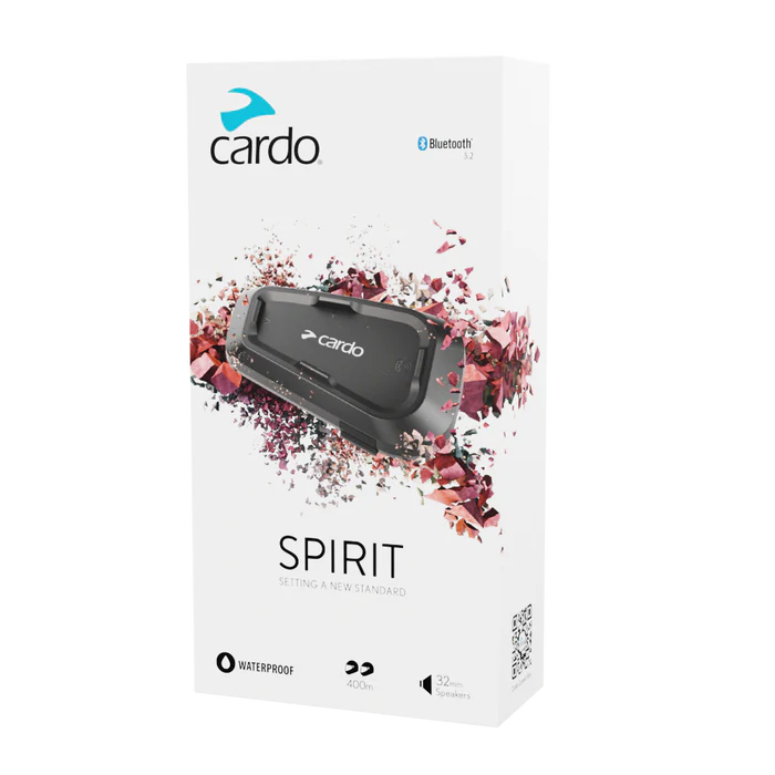Cardo Spirit Bluetooth Headset – Motorcycle Helmet Intercom & Communication System