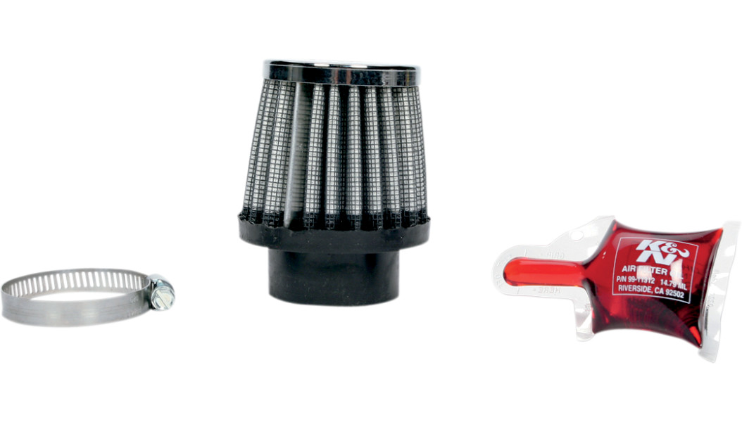 K&N RC-79 Universal Clamp-On Air Filter – 35mm Centered Flange | Washable Cotton Gauze Performance Filter