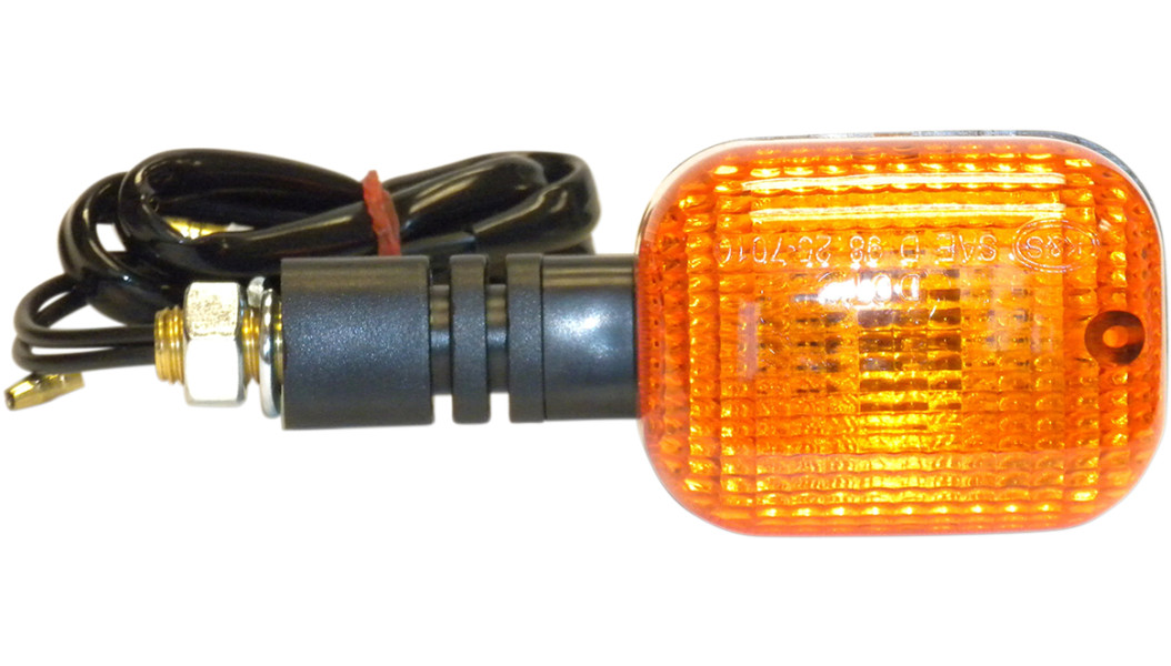 K&S Technologies On/Off-Road Universal Turn Signal - Amber Lens, Black Housing, Square 12V Lights – Front or Rear