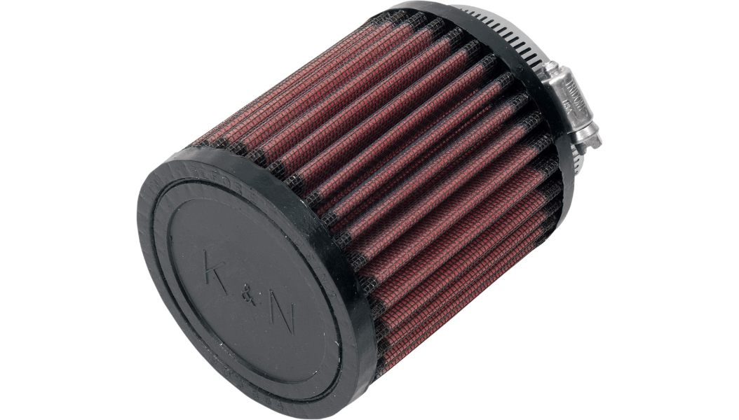 K&N RU-80 Universal Clamp-On Air Filter – Centered Flange | Washable Cotton Gauze Performance Filter