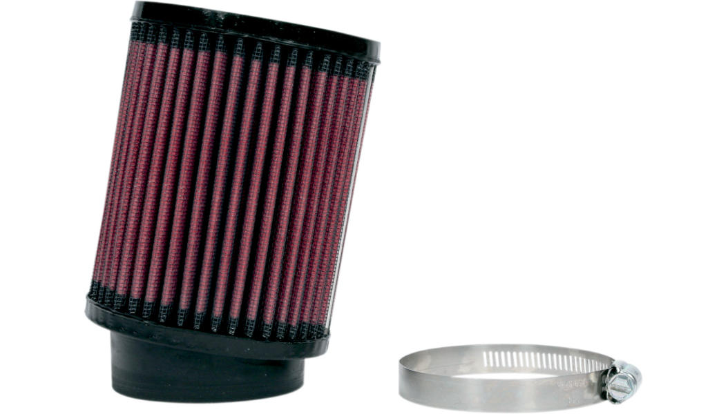 K&N RU-146 Universal Clamp-On Air Filter – 10° Angled Flange | Washable Cotton Gauze Performance Filter