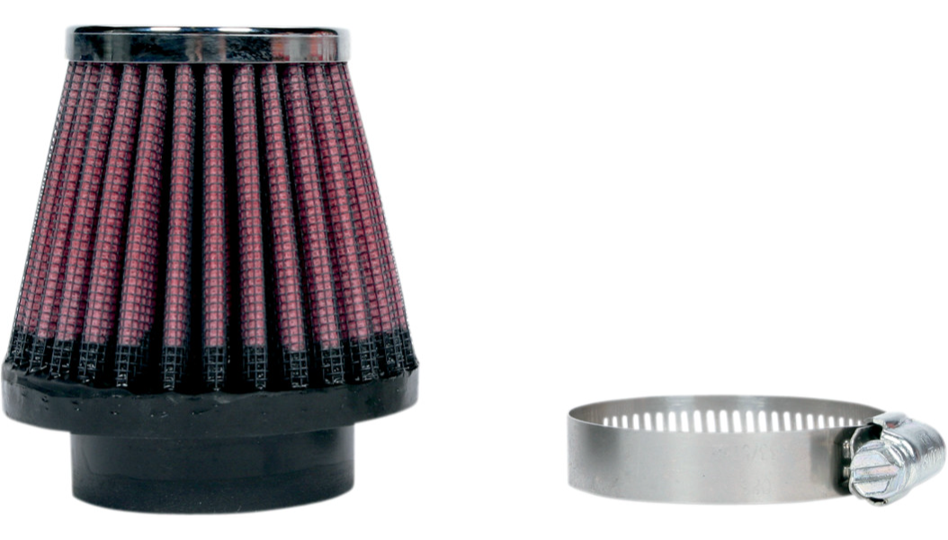 K&N RC-107 Universal Clamp-On Air Filter – 43mm Centered Flange | Washable Cotton Gauze Performance Filter