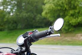 CRG Hindsight LS Bar-End Mirror – Black - Right | Folding Motorcycle Mirror
