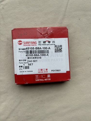 Genuine Brake Pad Set For SYM Wolf Classic 150cc And Scooters (45105-B8A-100-A)