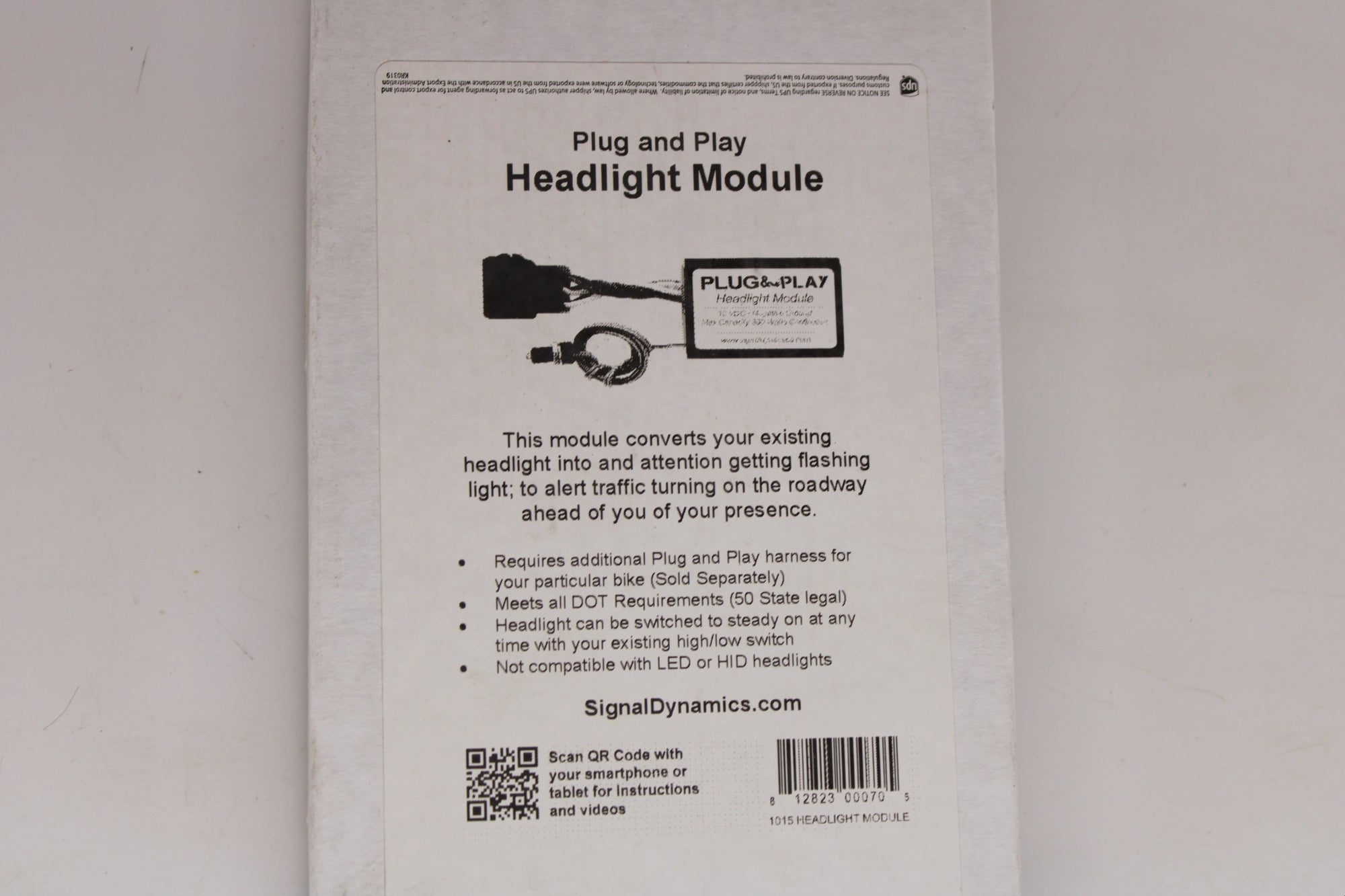 Signal Dynamics Plug & Play Headlight Module – 01015 – LED Conversion Adapter for Motorcycles